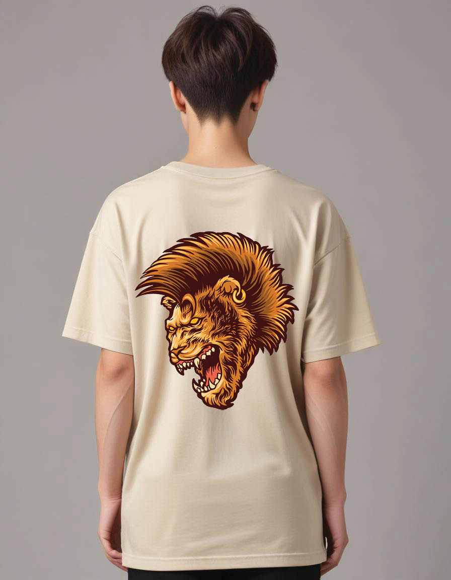 Thumbnail: lion with mohawk hair  mens Oversized Printed t shirt