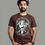 Thumbnail: skull head with surfing board  mens printed graphi t shirt