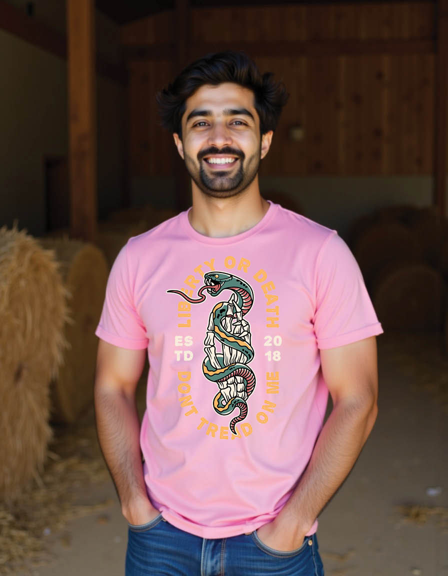 vintage skull hand with snake around mens printed graphic t shirts
