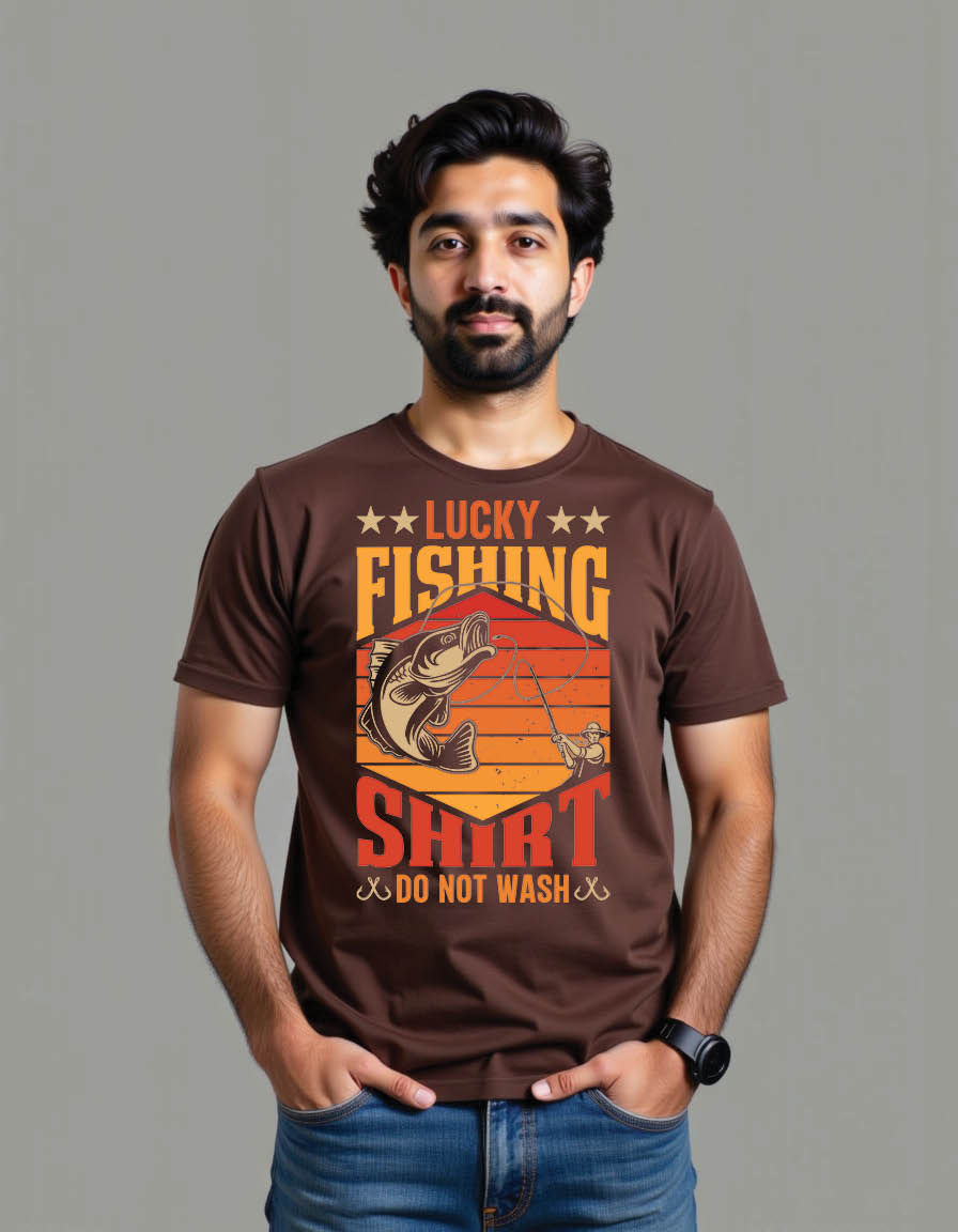 Thumbnail: lucky fishing shirt wash fishing quotes mens printed graphic t shirt