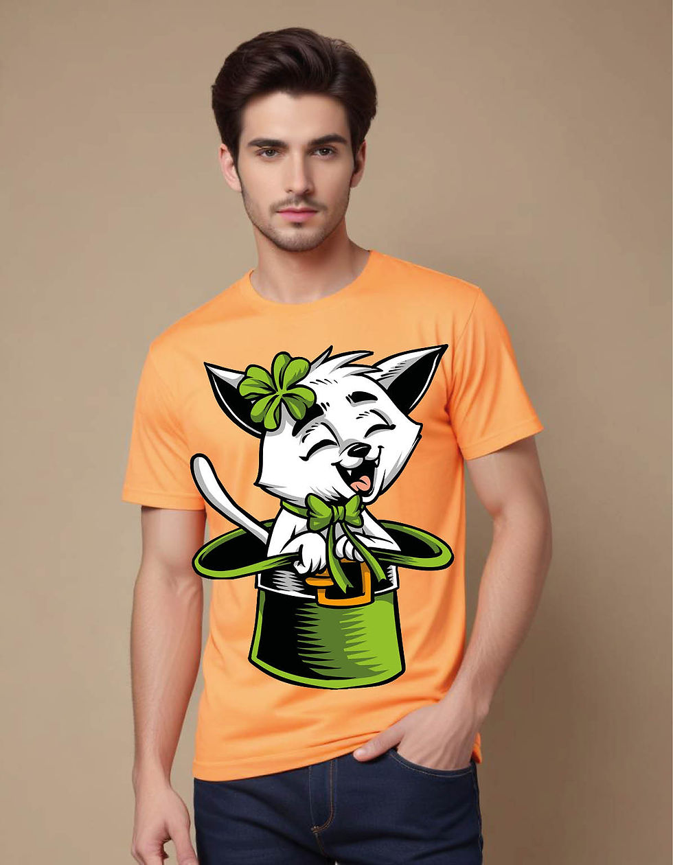 Thumbnail: irish cat mens printed graphic t shirt