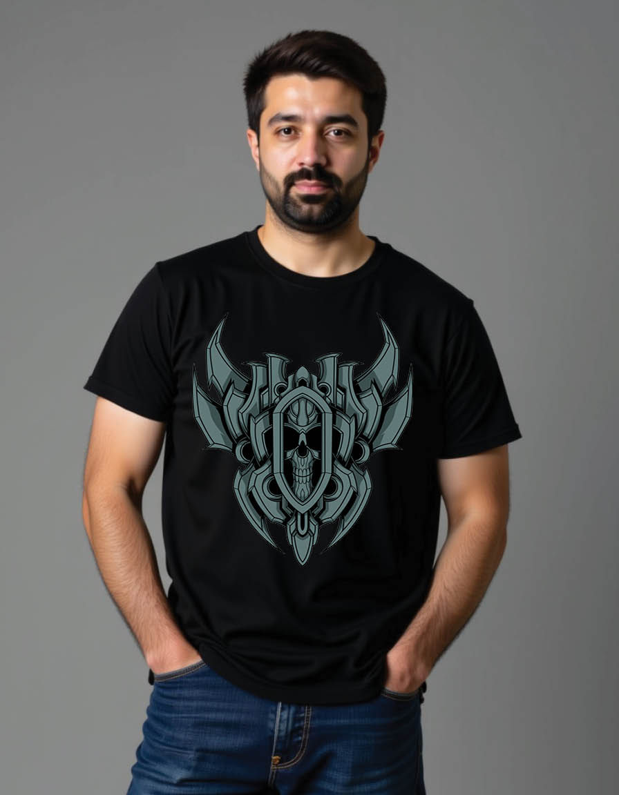 Thumbnail: iron skull mens printed graphic t shirt