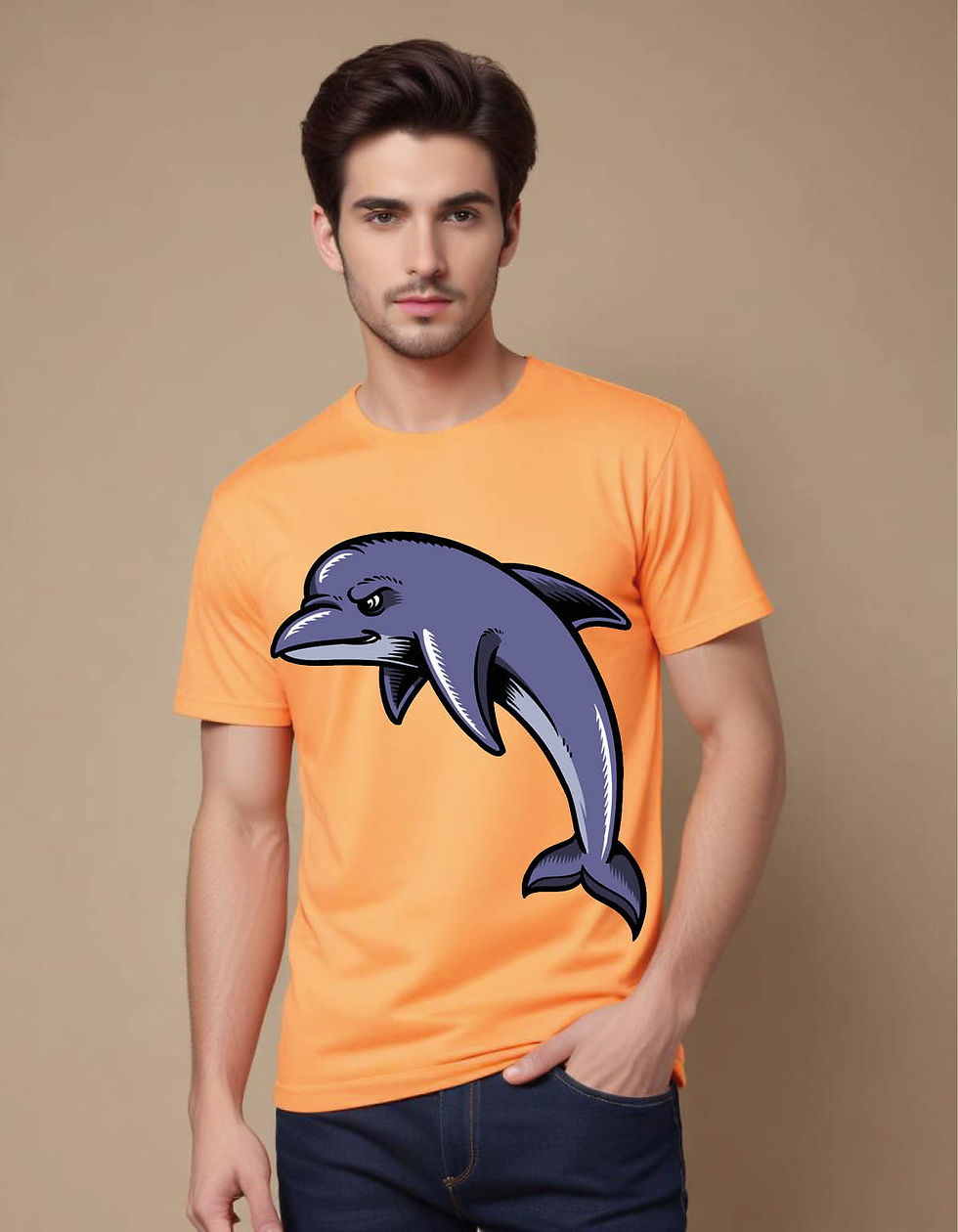 Thumbnail: dolphin mens printed graphic t shirt