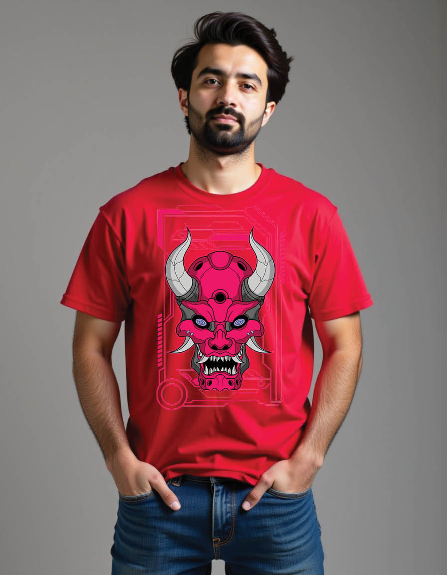 Thumbnail: epic mecha samurai head mens printed graphic t shirt