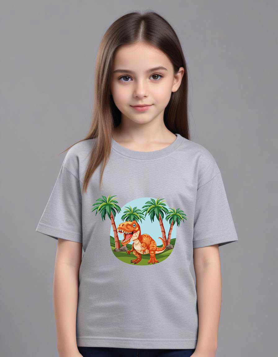 Thumbnail: Dinosaur Playful Boys & Girls Cotton Tee – Soft & Comfortable Fabric