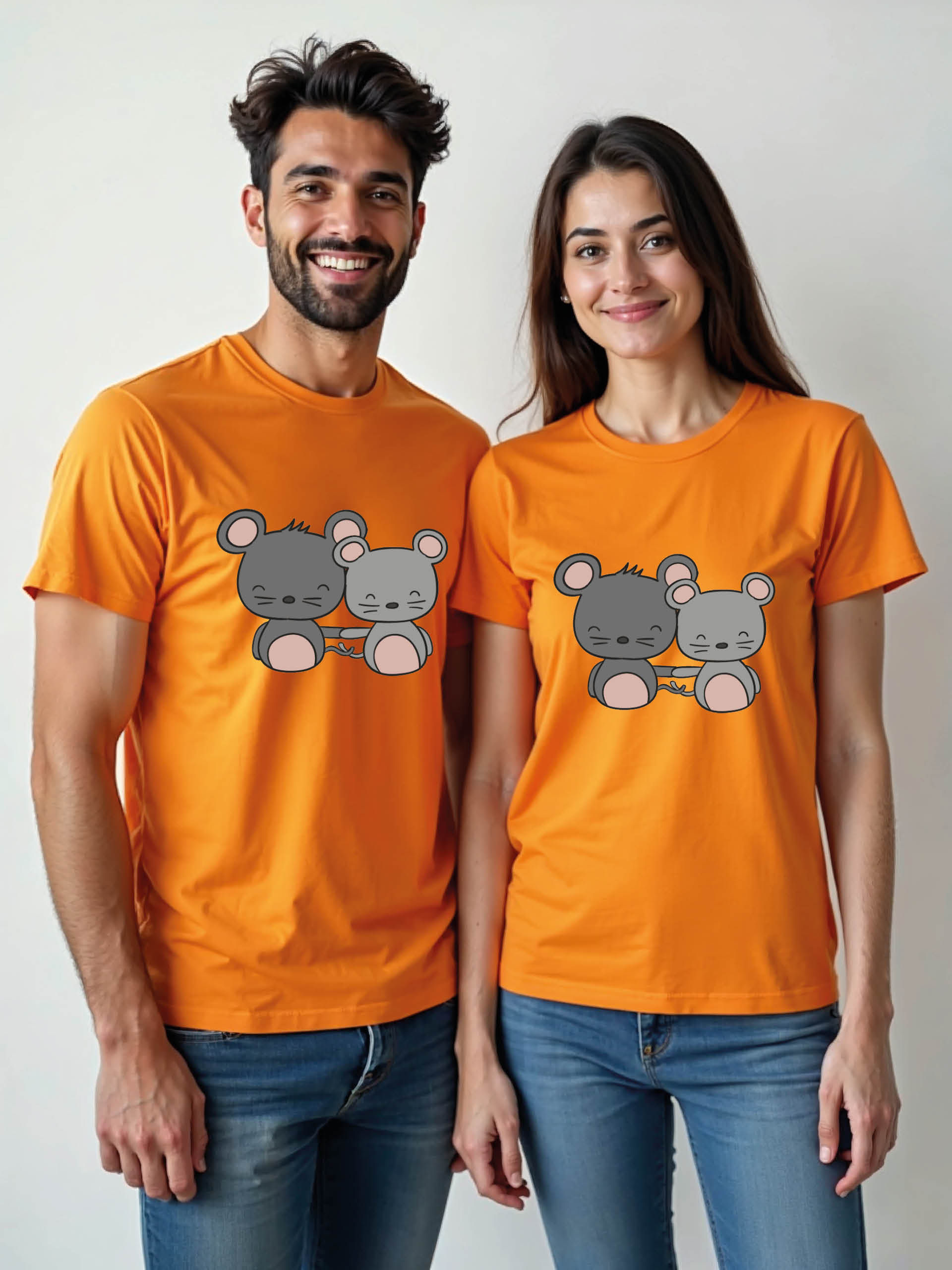 Cute Cartoon Couple Matching Tee Lovers Edition – Limited Stock