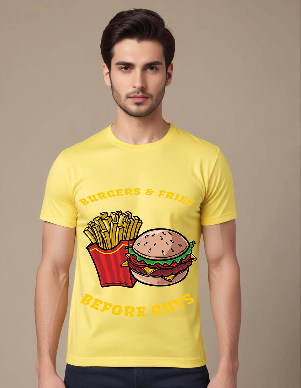 Thumbnail: burgers fries mens printed graphic t shirt