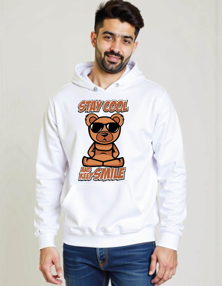 stay cool and keep smile Trendy  Streetwear Men’s Printed Hoodie