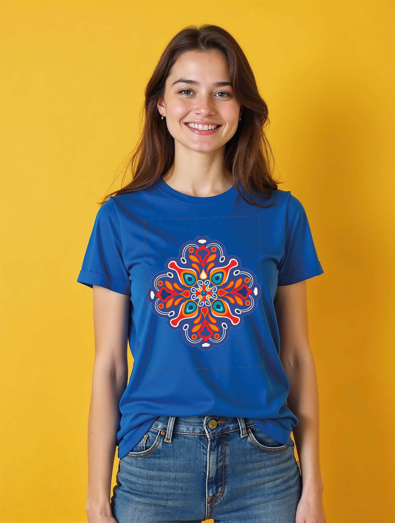 Mandala Burst Trendy Women’s Printed Graphic Streetwear T-Shirt – Hot Deal