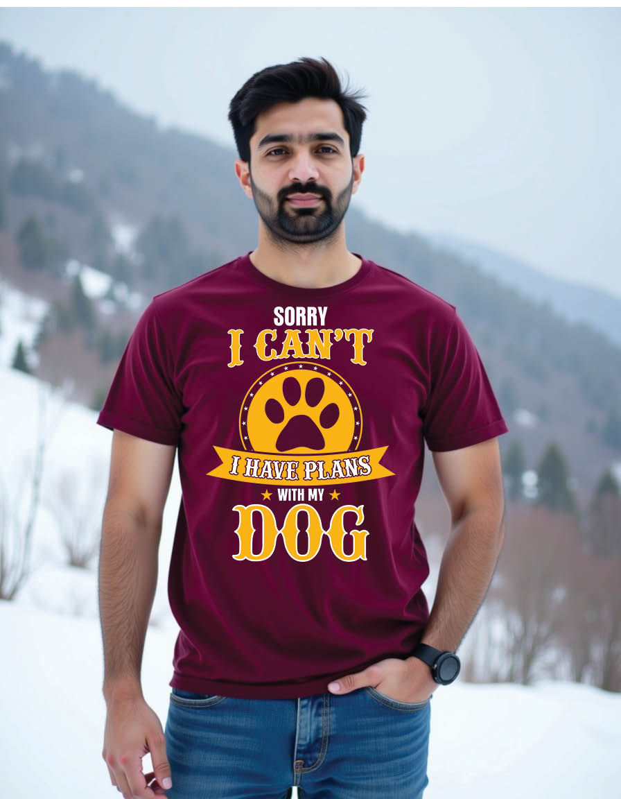 Thumbnail: sorry i cant i have plans with my dog mens printed graphic t shirt