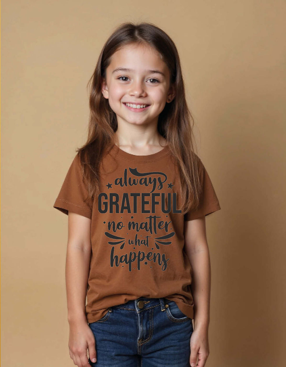 always grateful no matter what happens Printed T-Shirt for All Age