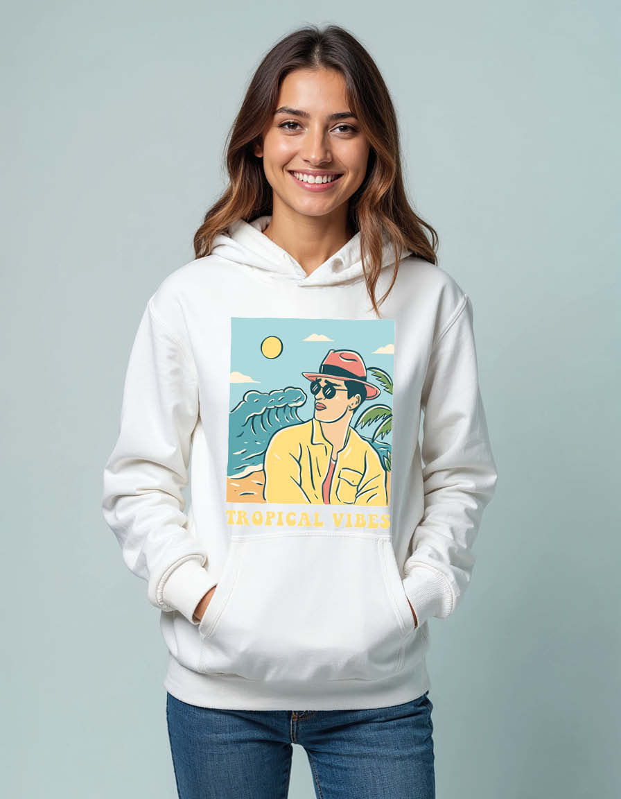 Thumbnail: tropical vibes Unisex Graphic Printed Hoodies for mens & womens