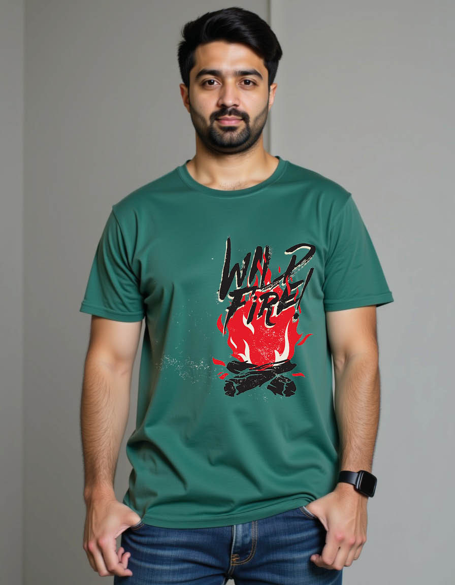 Thumbnail: vintage bonfire template with grunge mens printed graphic t shirts