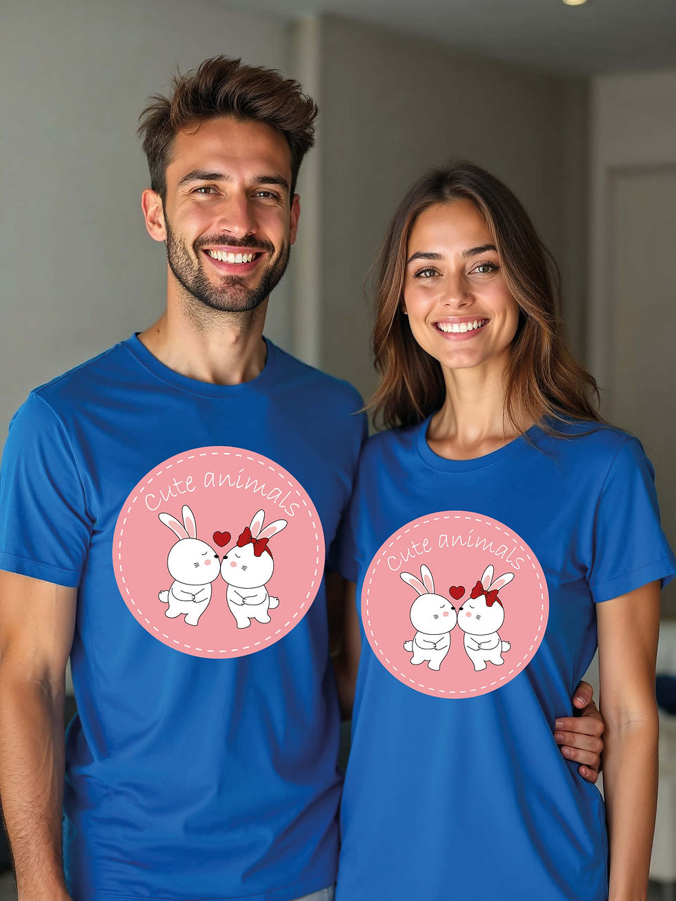 Thumbnail: Cute Animal Couple Matching Tee Lovers Edition – Best Price