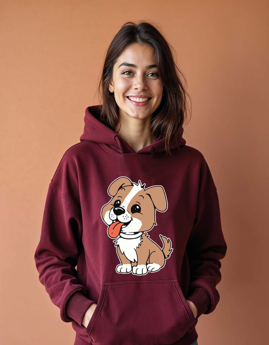 Thumbnail: Happy Puppy Classic Unisex Graphic Printed Hoodies for mens & womens