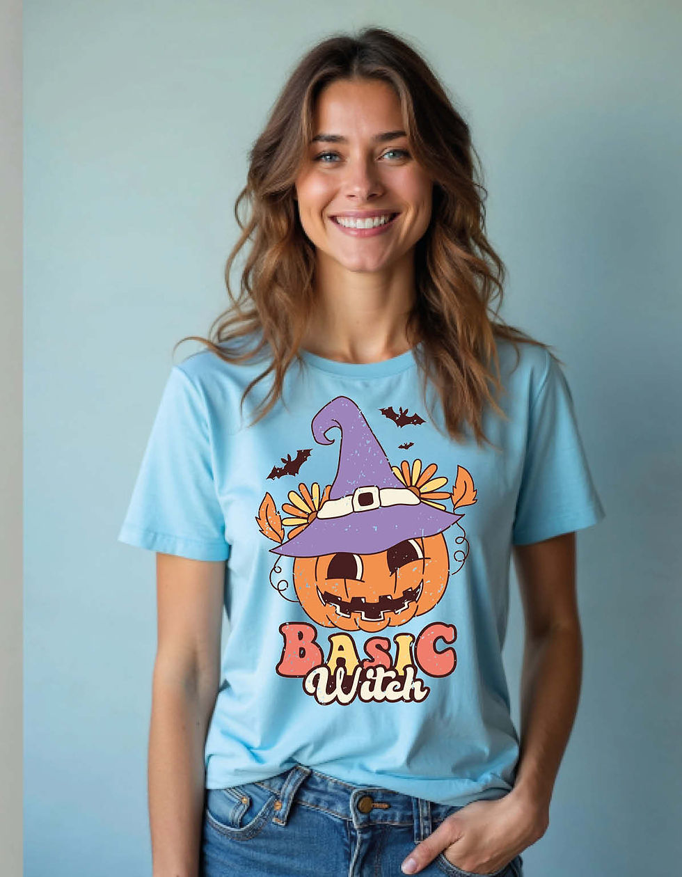 Thumbnail: Basic Witch Printed T-Shirt for All Age