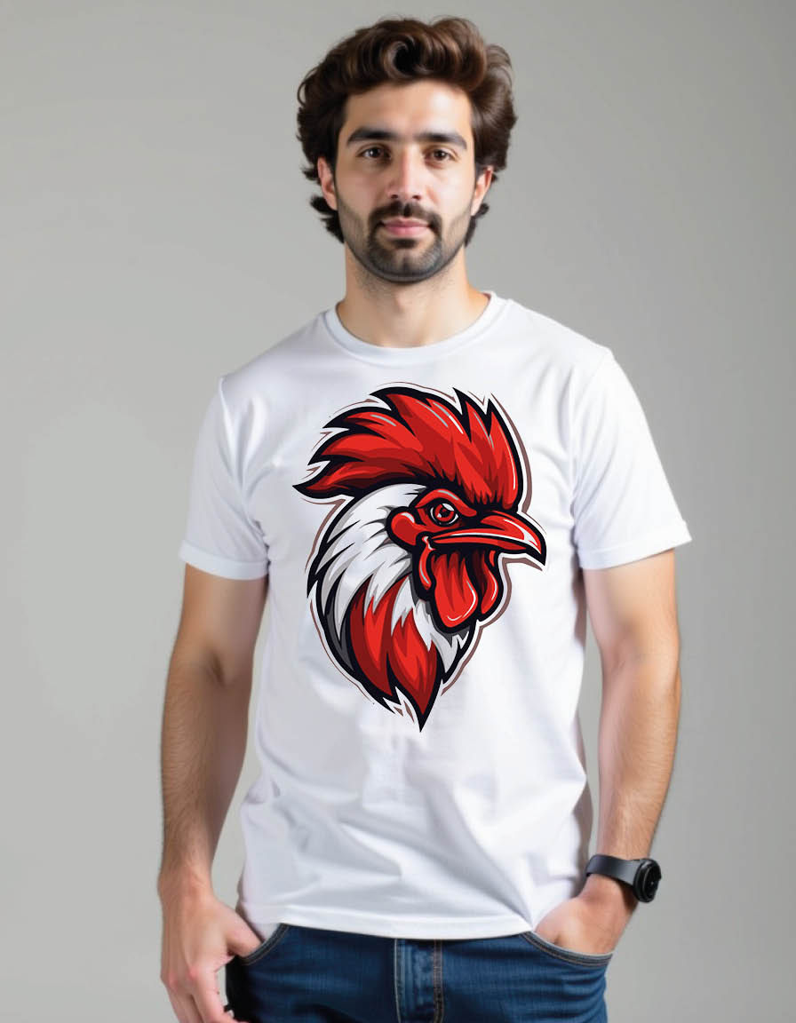 Thumbnail: chicken head mascot mens printed graphic t shirt