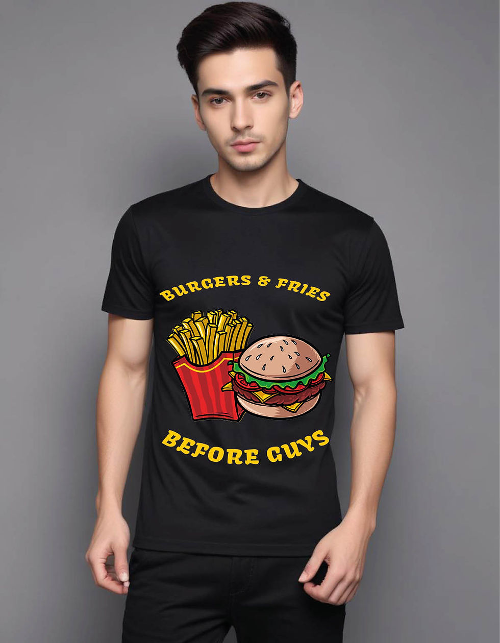 Thumbnail: burgers fries mens printed graphic t shirt