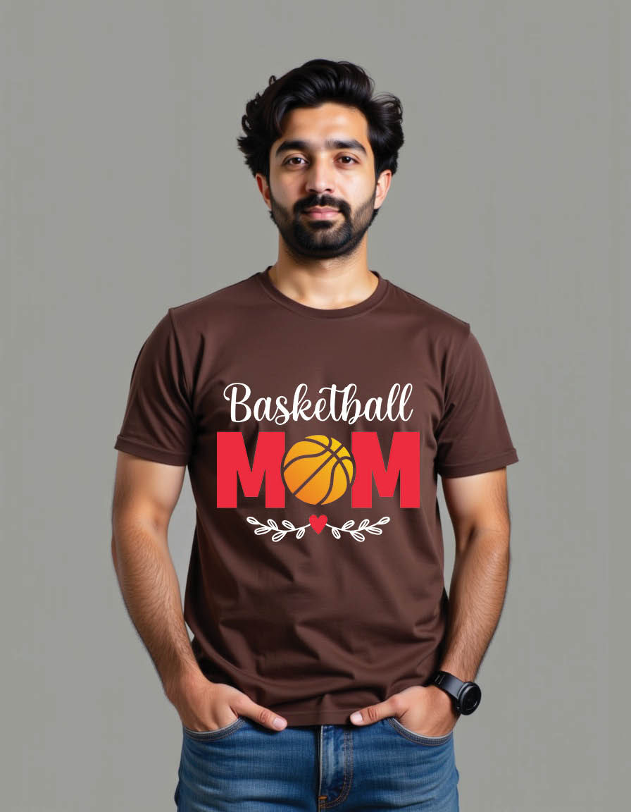 basketball mom mother mens printed graphic t shirt