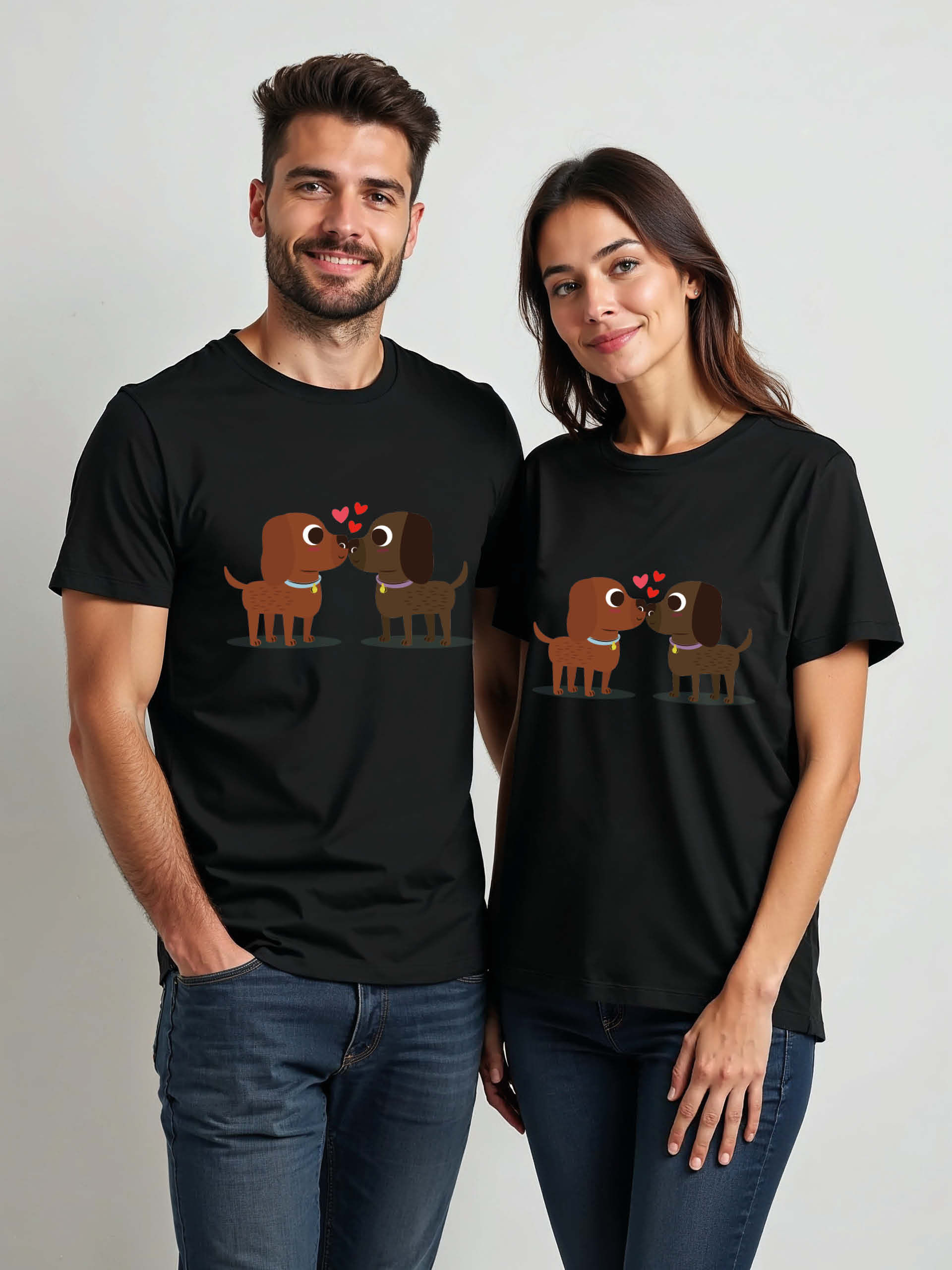 Trendy Cartoon Couple Matching Tee Lovers Edition – Fast Delivery