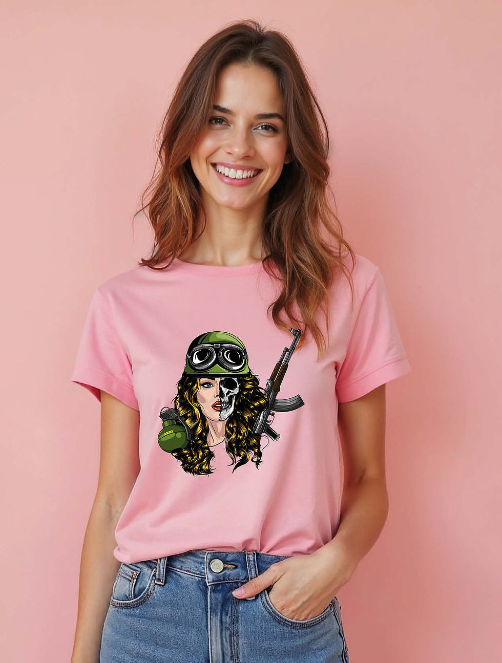 Thumbnail: Warrior Calavera Chic Women’s Printed Graphic Streetwear T-Shirt – Buy Now