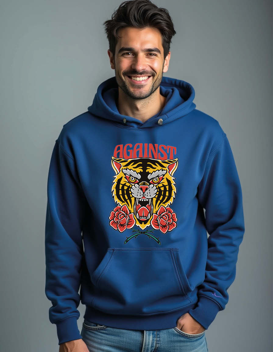 Thumbnail: Tiger is aganest the nature Unisex Graphic Printed Hoodie