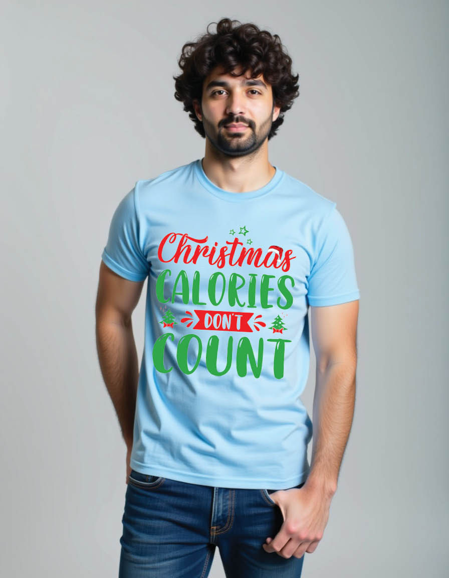 Thumbnail: christmas calories count christmas mens printed graphic t shirt