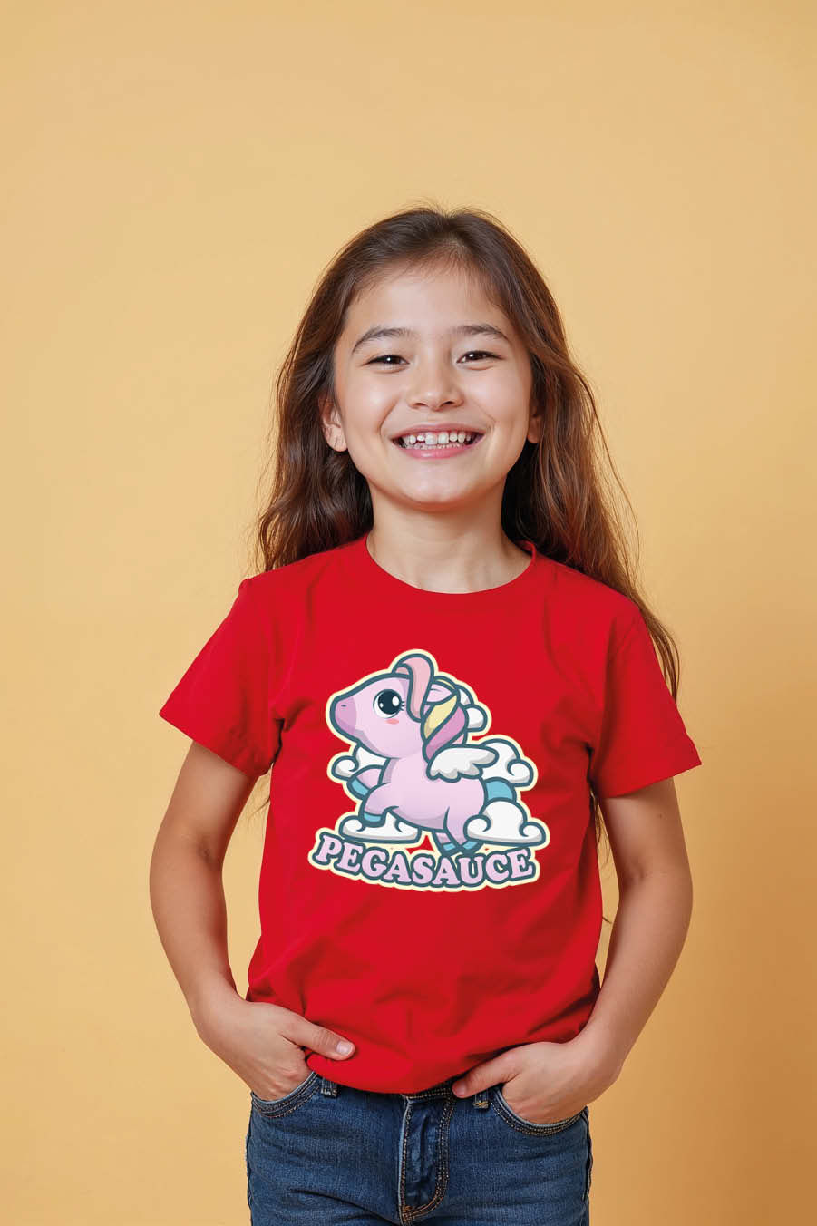 Thumbnail: Pegasauce Modern Stylish Kids Graphic T-Shirt – Illustration Print Design