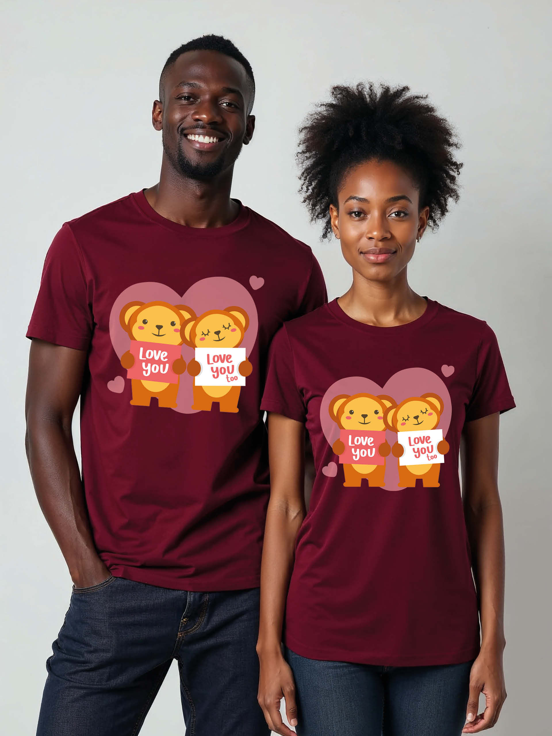 Valentine’s Cartoon Couple Matching Tee Lovers Edition – Limited Stock