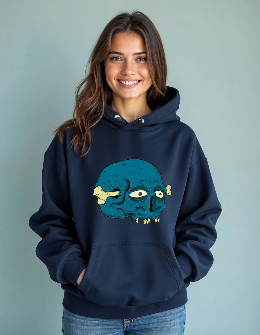 Thumbnail: Skull with bones Unisex Printed Graphic Hoodies