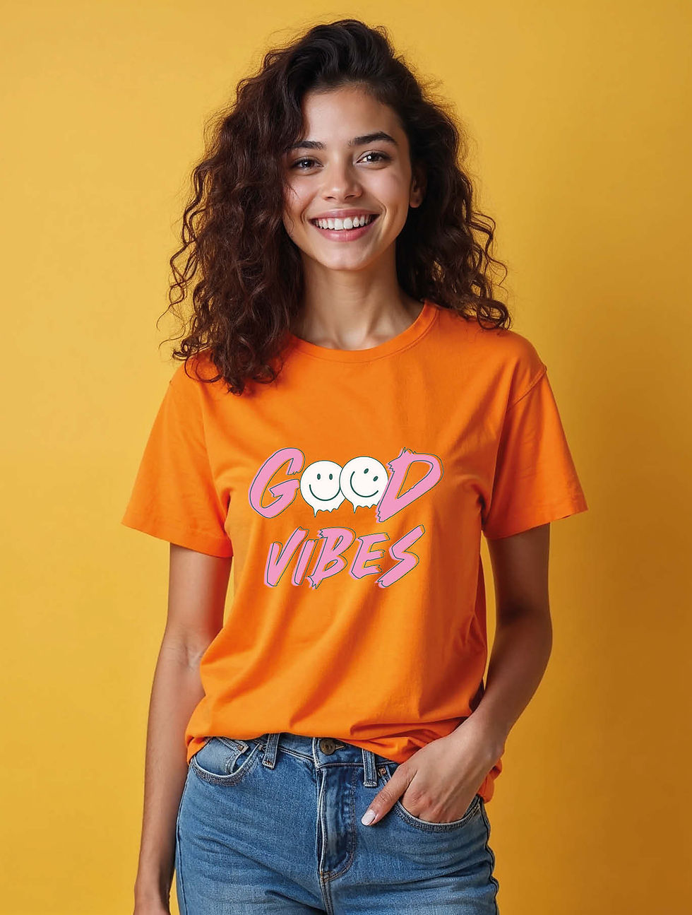 Thumbnail: good vibes Urban Women’s Stylish printed graphic T-Shirt