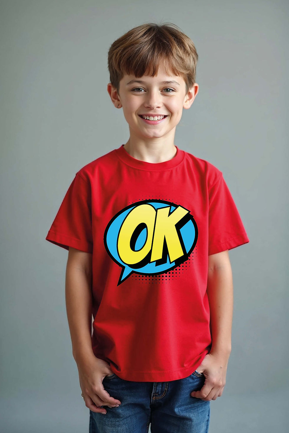 ok Cute Kids Printed T-Shirt – Artwork Print Design for Boys & Girls