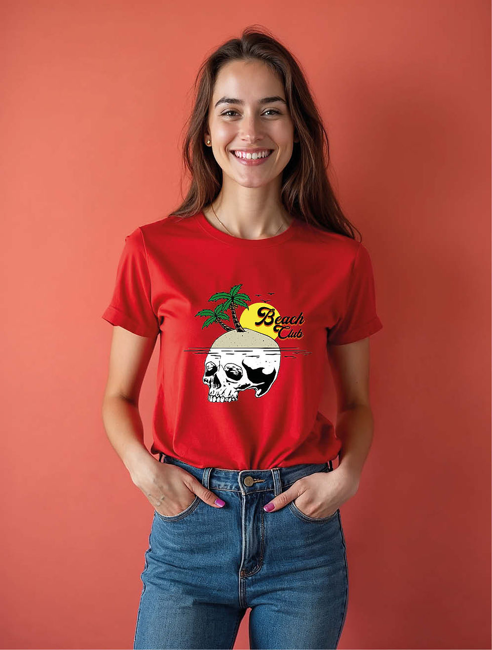 Thumbnail: Beach clud  Trendy Women’s Printed Graphic Streetwear T-Shirt