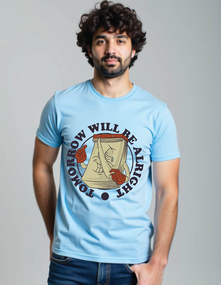 Thumbnail: cartoon emblem of turning calendar with retro style mens printed graphic t shirt