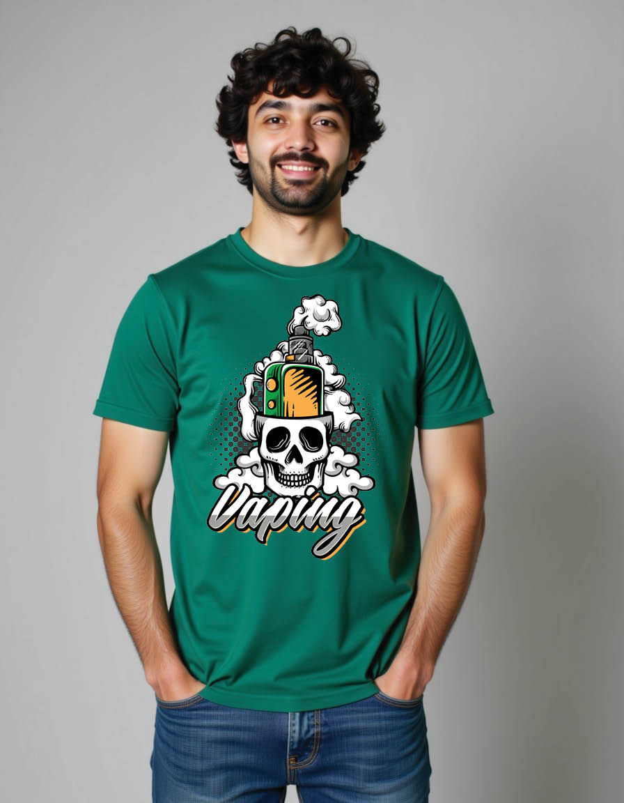 Thumbnail: skull vape clouds mens printed graphic t shirts