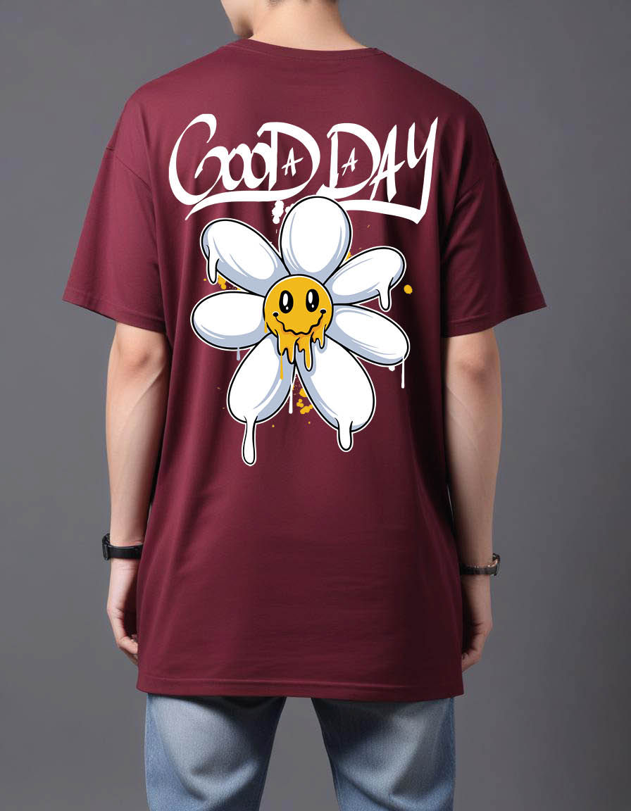 Thumbnail: drawn happy sun flower Oversized Printed graphic  t shirt