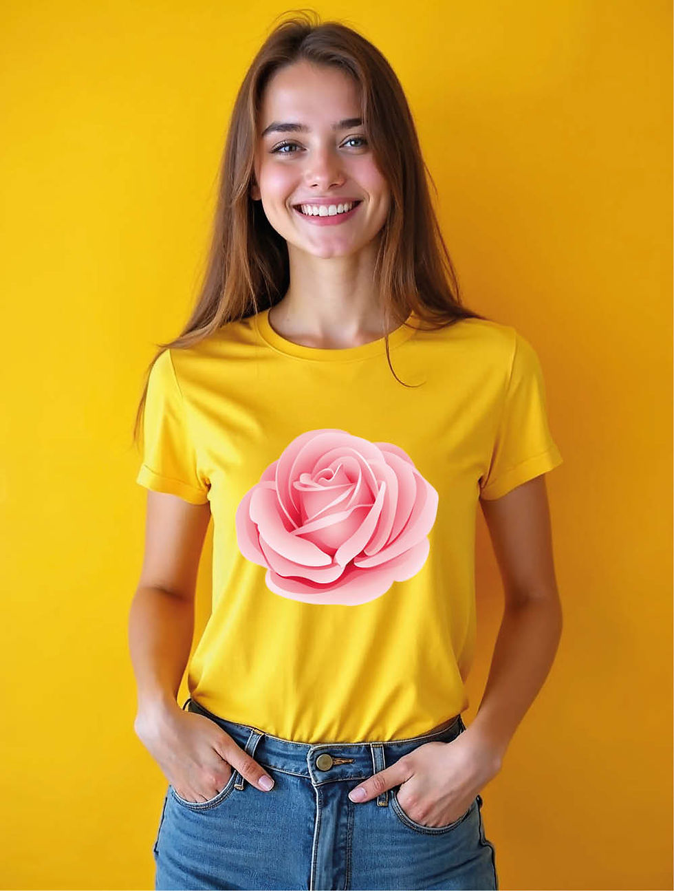 Thumbnail: pink roses Chic Women’s Printed Graphic Streetwear T-Shirt – Best Price