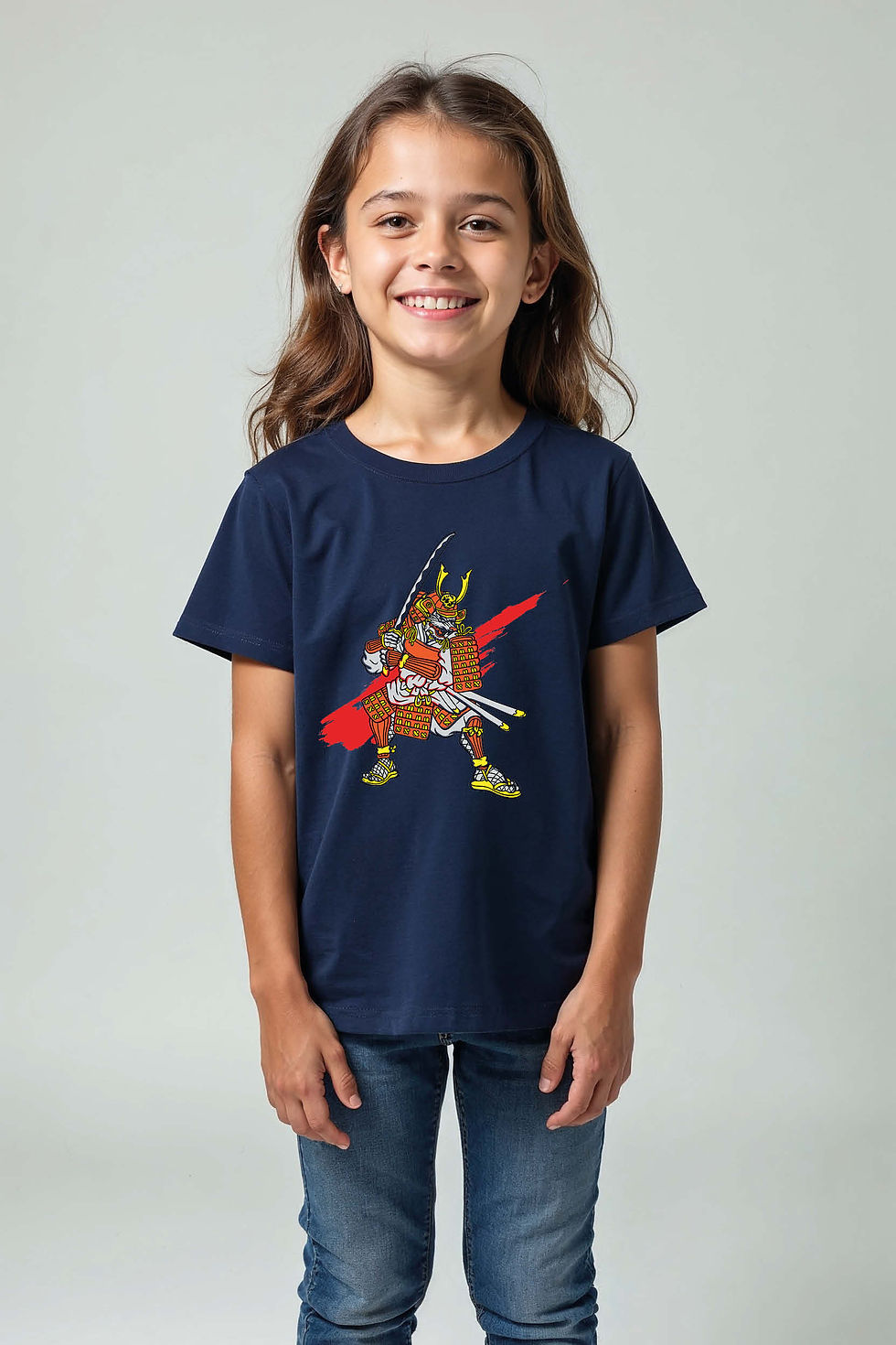 Thumbnail: Fierce Japanese Samurai Warrior Graphic T-Shirt Everyday Cute Kids Typography