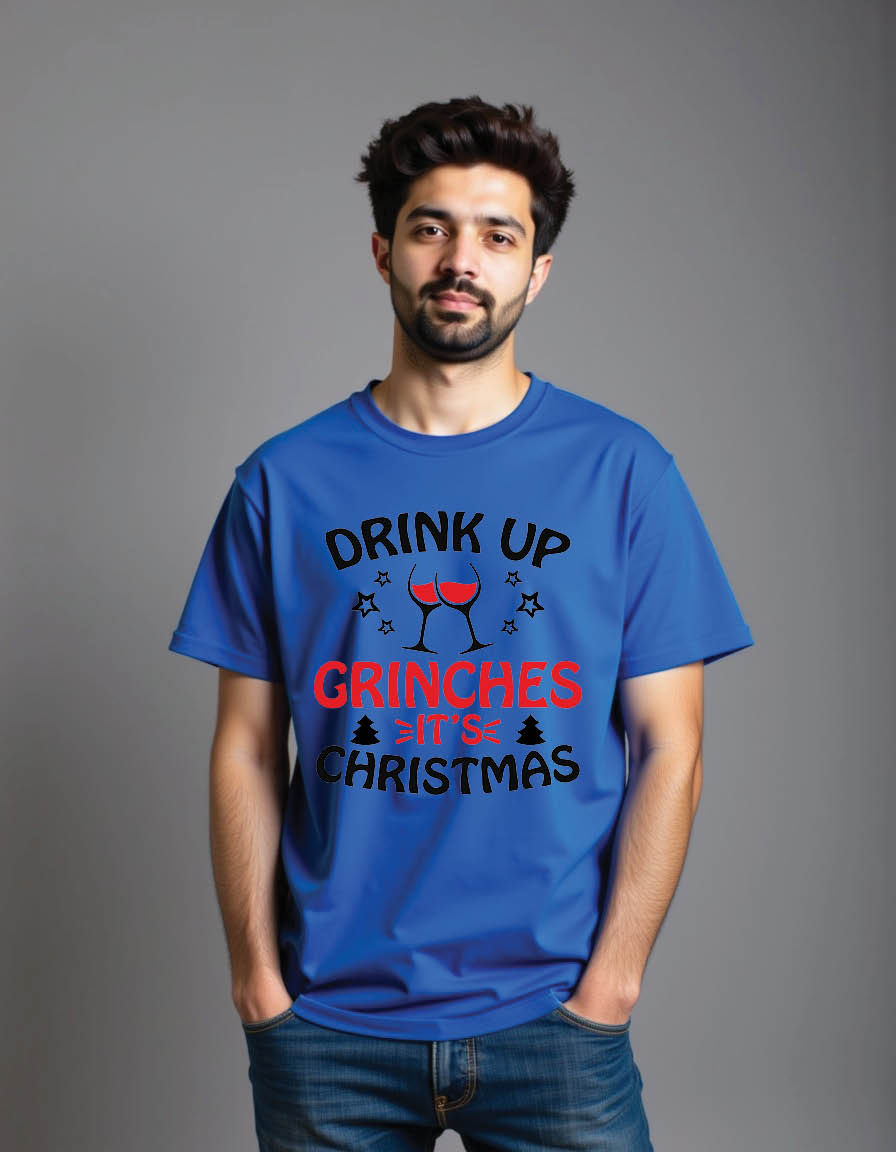 Thumbnail: drink up grinches its christmas mens printed graphic t shirt