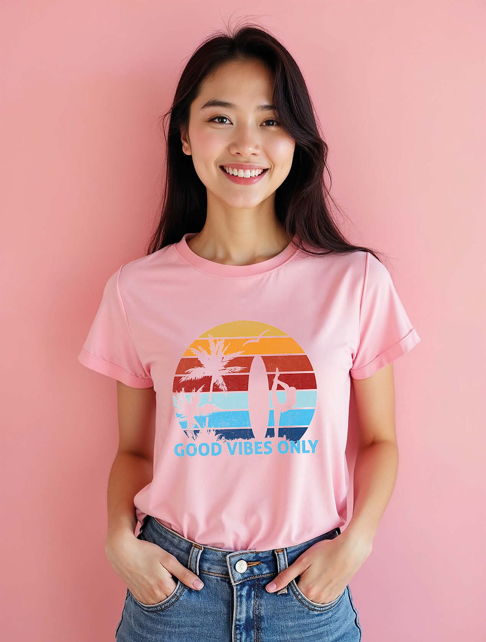 Thumbnail: good vibes only Chic Women’s Printed Graphic Streetwear T-Shirt – Buy Now