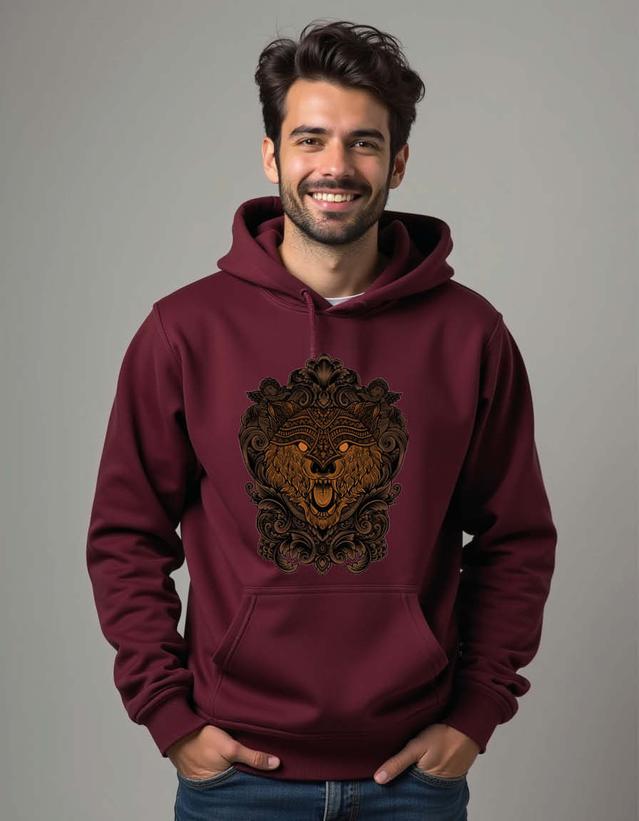 Thumbnail: wolf head engraving Unisex Graphic Printed Hoodies for mens & womens