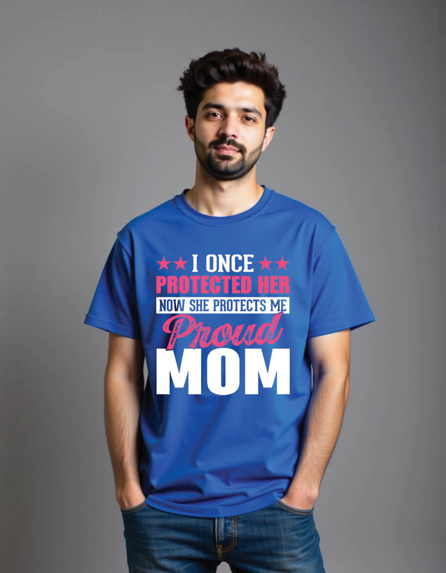 Thumbnail: i once protected her now she protects me proud mom mens printed graphic t shirt