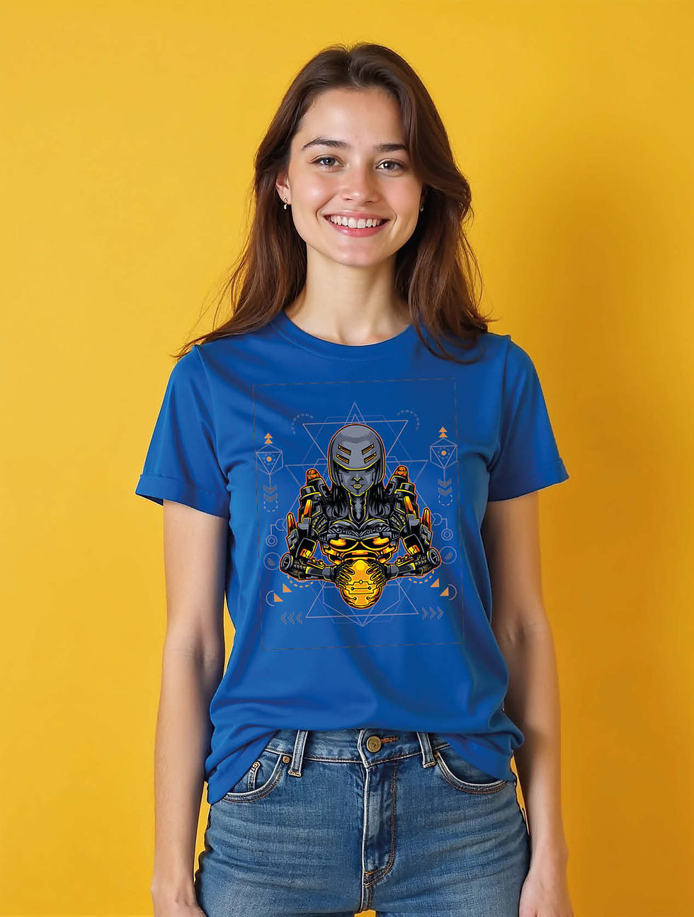 Thumbnail: Meditating Robot  Casual Women’s Streetwear T-Shirt – Fast Delivery