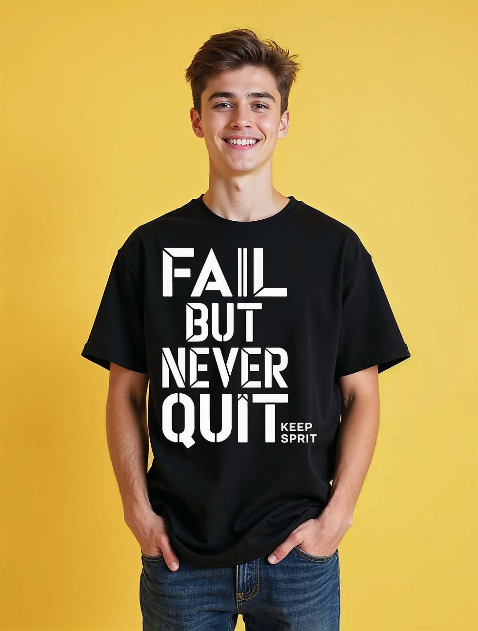 fail but never quit keep sprit Classic Unisex Oversized Drop Shoulder Tee