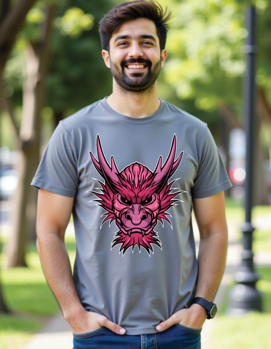Thumbnail: holy dragon head mens printed graphic t shirt