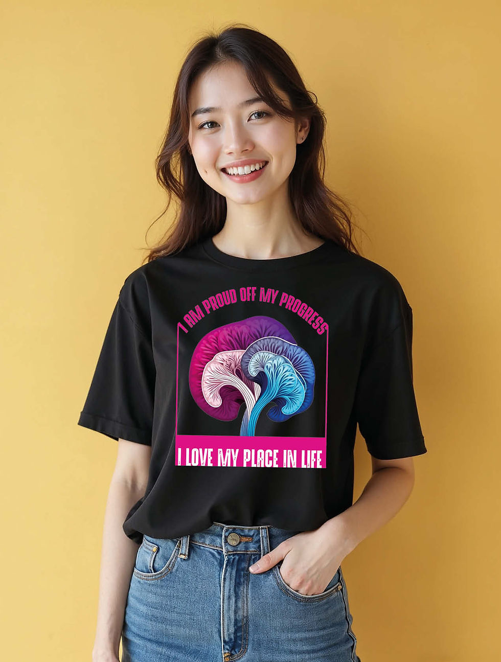 Thumbnail: i am proud off my progress i love my place in life Chic Women’s Printed T-Shirt