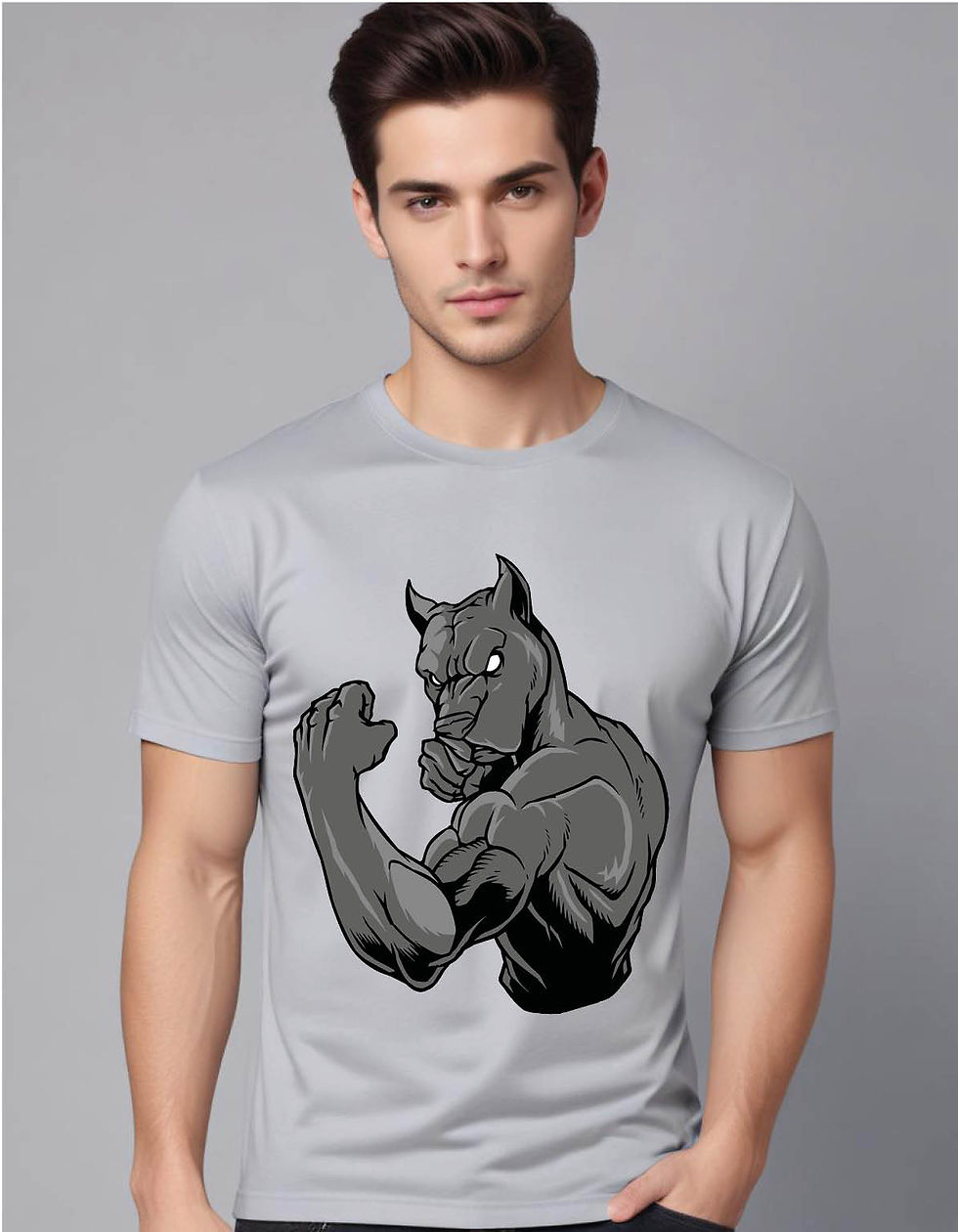 Thumbnail: bulldog fighter mens printed graphic t shirt