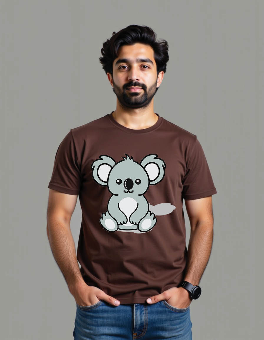 Thumbnail: cartoon koala bear mens printed graphic t shirt