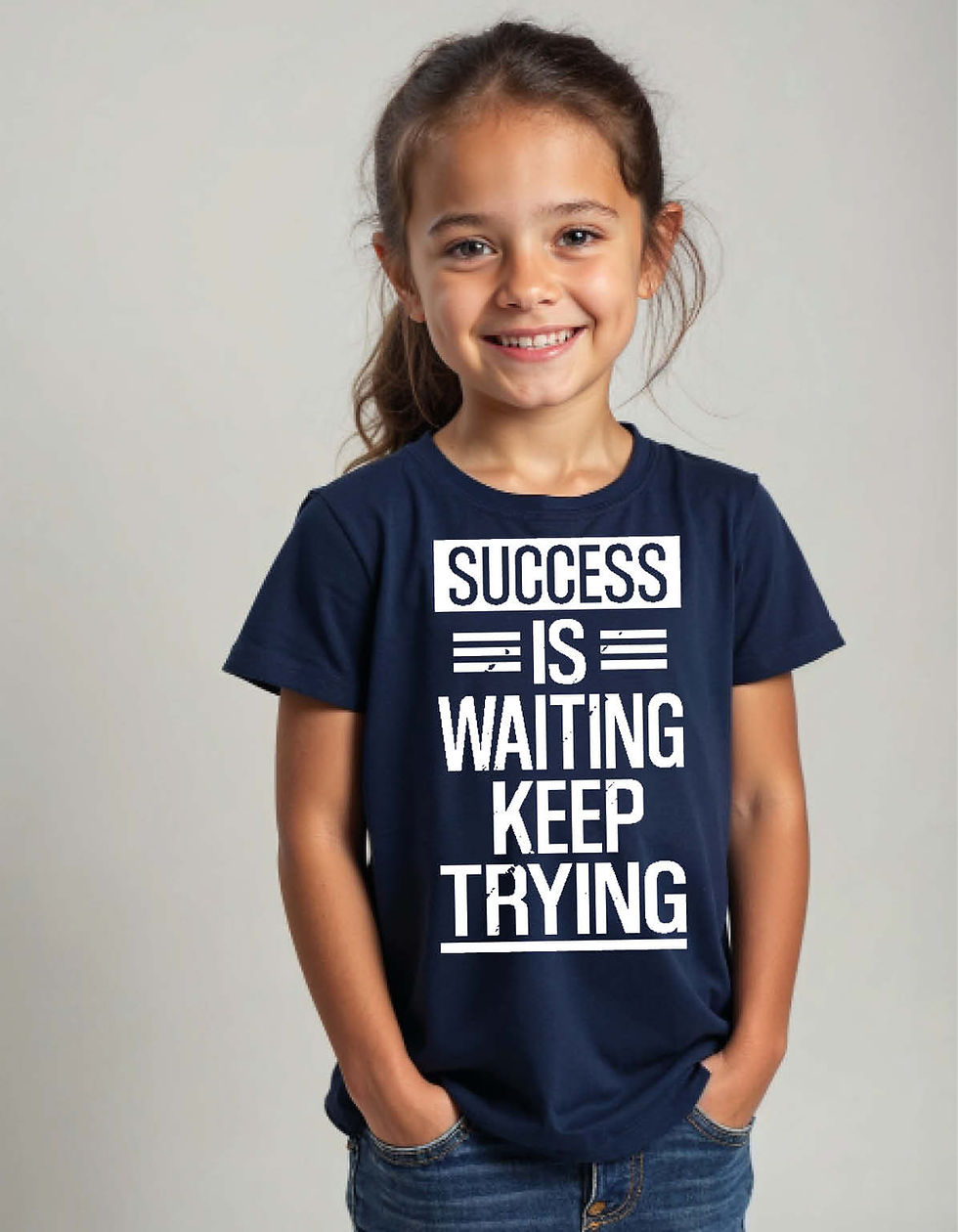 Thumbnail: success is waiting keep trying printed T-Shirt for All ages