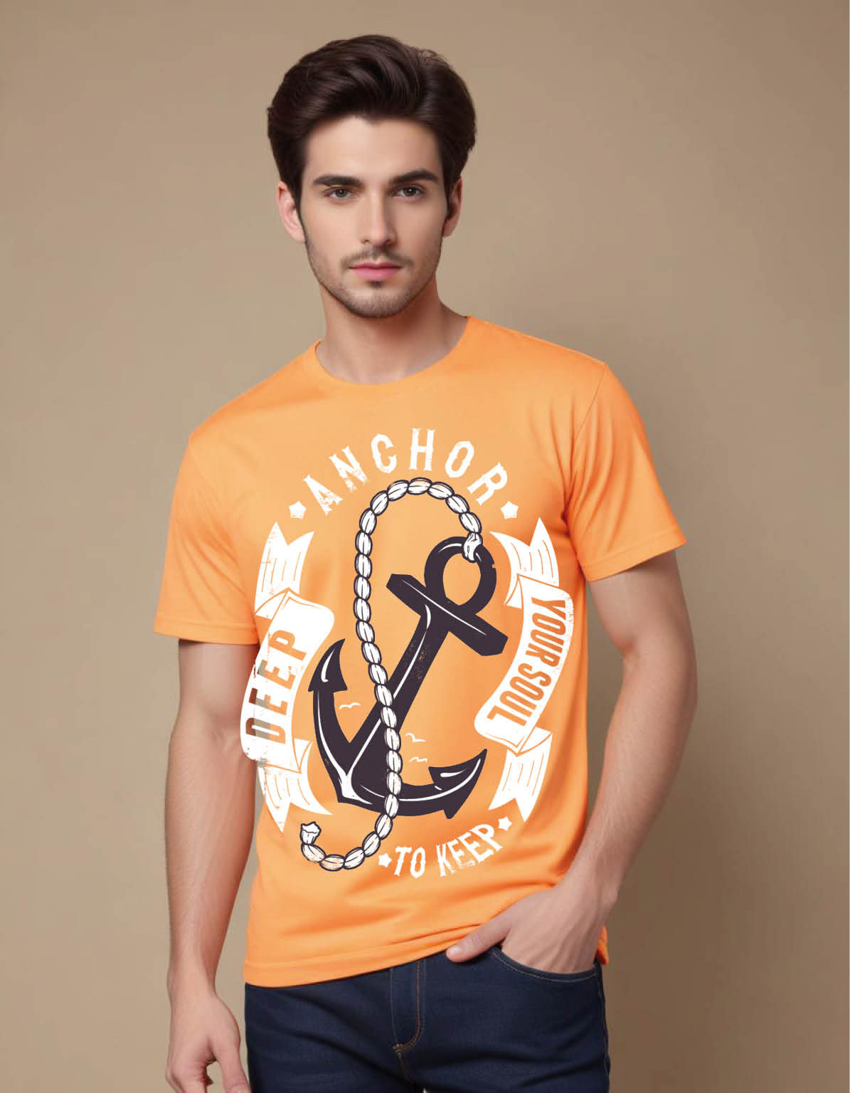 anchor your soul keep it deep mens printed graphic t shirt
